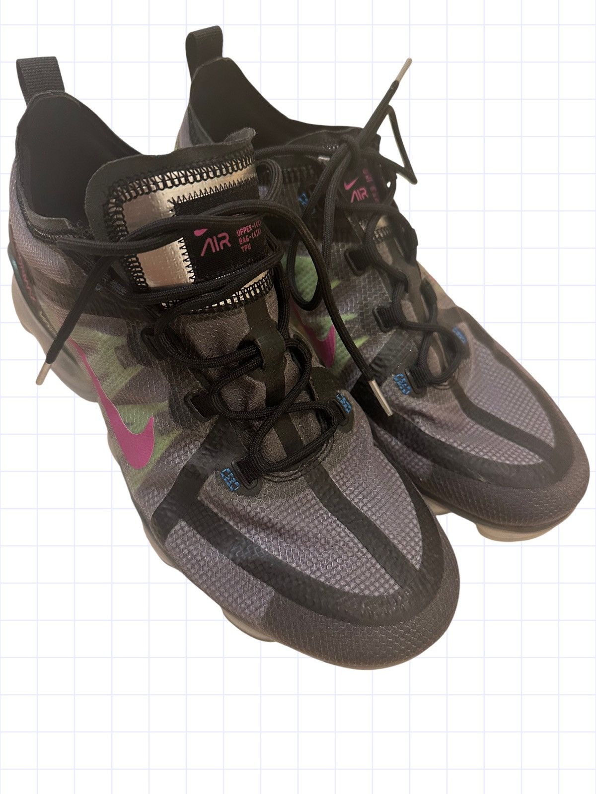 Nike Nike Air VaporMax 2019 PRM black green pink 9.5 running shoe Size US 9.5 / EU 42-43 - 4 Thumbnail