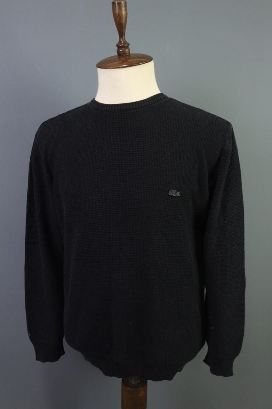 Lacoste Lacoste Black Knitted Crew Neck Relaxed Fit Pullover Sweater Size US M / EU 48-50 / 2 - 9 Thumbnail