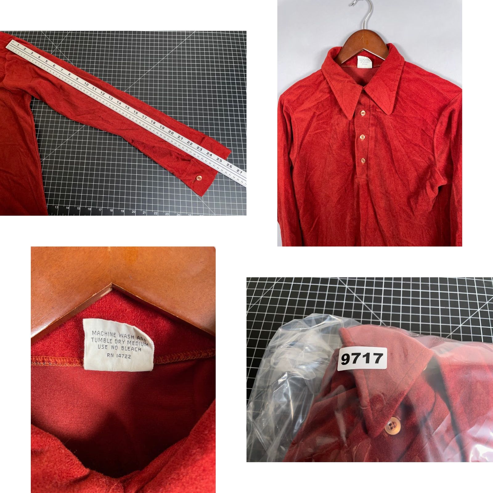 Velvet Vintage K-mart 80s Velvet Long Sleeve Polo Shirt Men M Burnt Red Retro 90s Preppy Size US M / EU 48-50 / 2 - 8 Thumbnail
