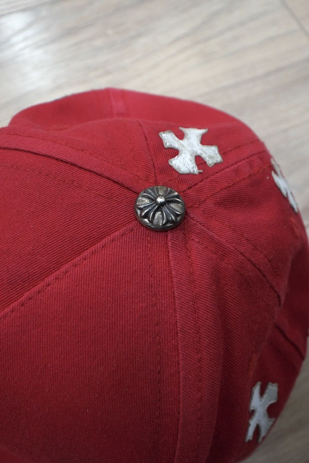 Chrome Hearts Chrome Hearts Leather Cross Patch Hat 'Red' Size ONE SIZE - 4 Thumbnail