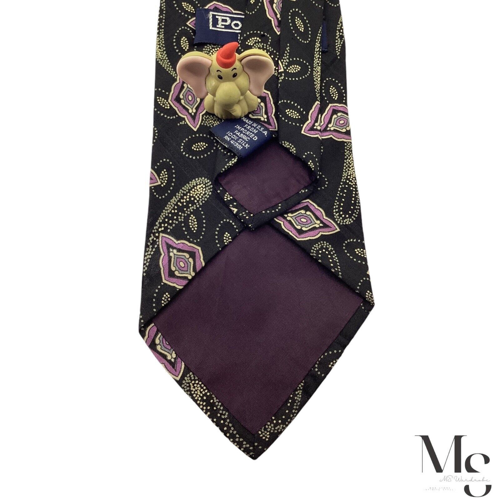 Polo Ralph Lauren POLO BY RALPH LAUREN Black Paisley Luxury Silk Tie H.Made In Size ONE SIZE - 5 Thumbnail