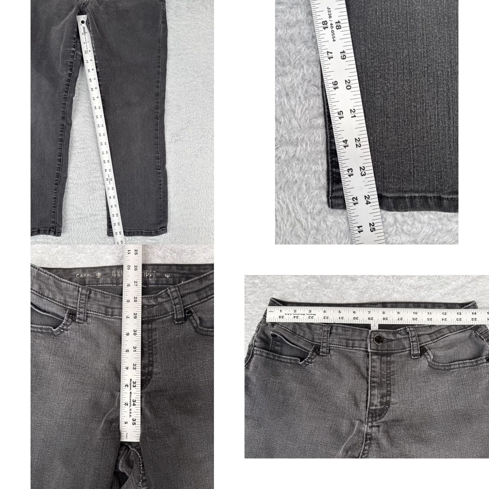 Denime JLo Jennifer Moore Jeans Women 8 Black Denim Capri Straight Leg Low Rise 28x25 Size 30" / US 8 / IT 44 - 8 Thumbnail