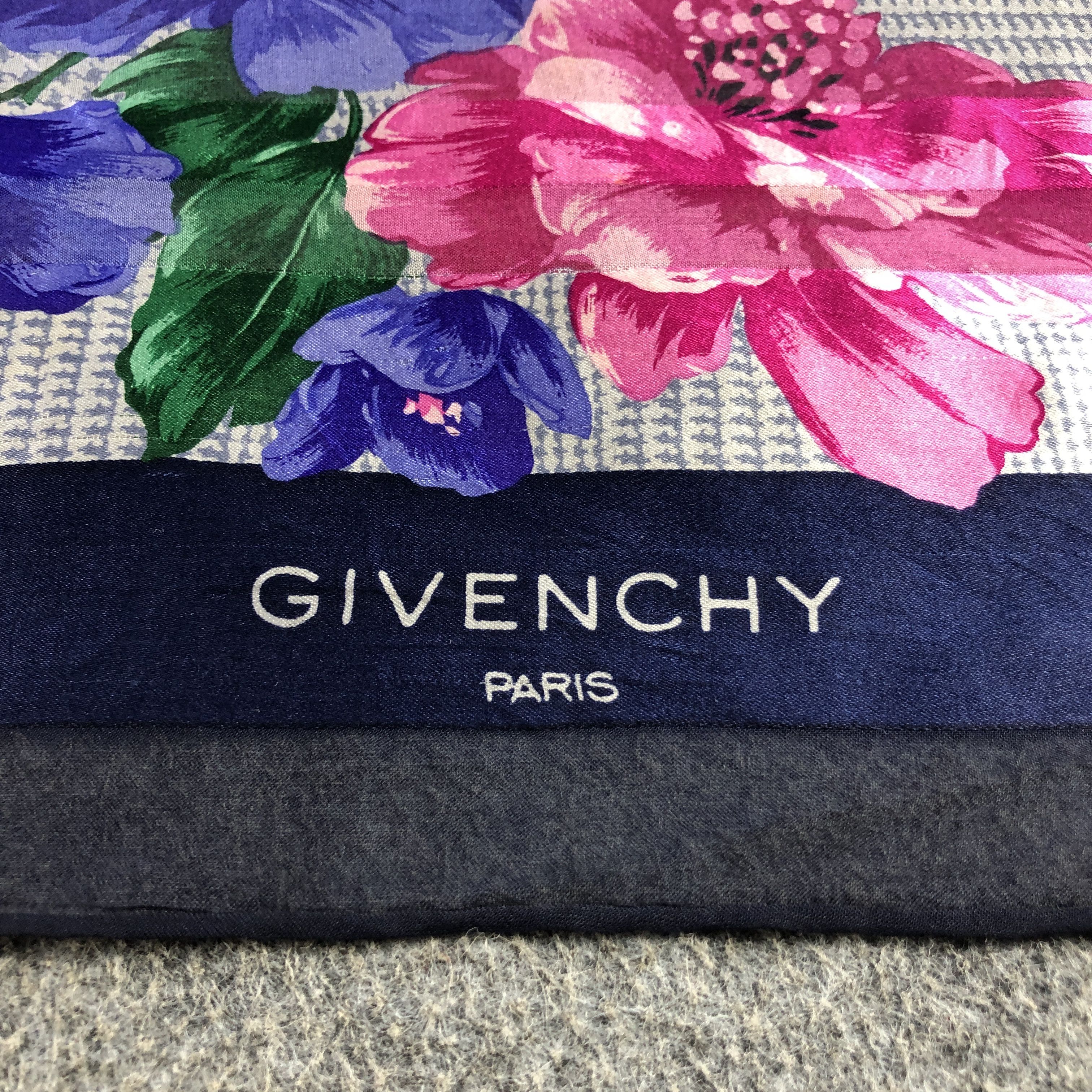Givenchy Vintage Givenchy Floral Hand Rolled Silk Scarf M1203 Size ONE SIZE - 4 Thumbnail