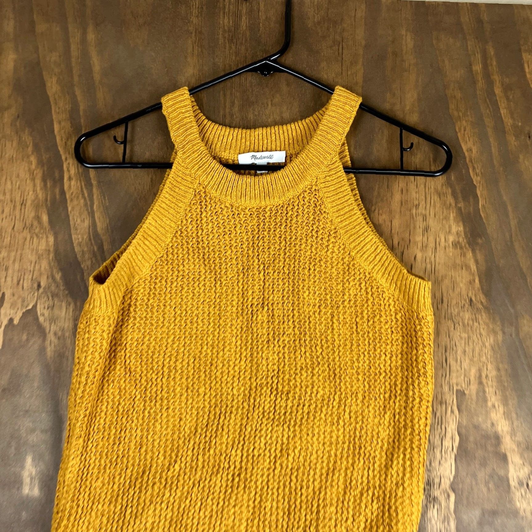 Madewell Madewell Womens Sweater Tank Top Mustard Ochre Knit Cutaway Cotton XS Size XS / US 0-2 / IT 36-38 - 2 Thumbnail