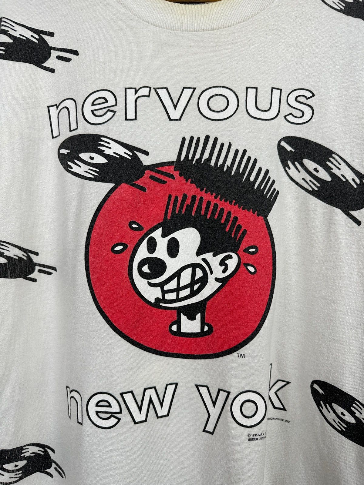 Rap Tees 1995 Vintage Nervous New York Records Rap T-Shirt Size US XL / EU 56 / 4 - 7 Thumbnail