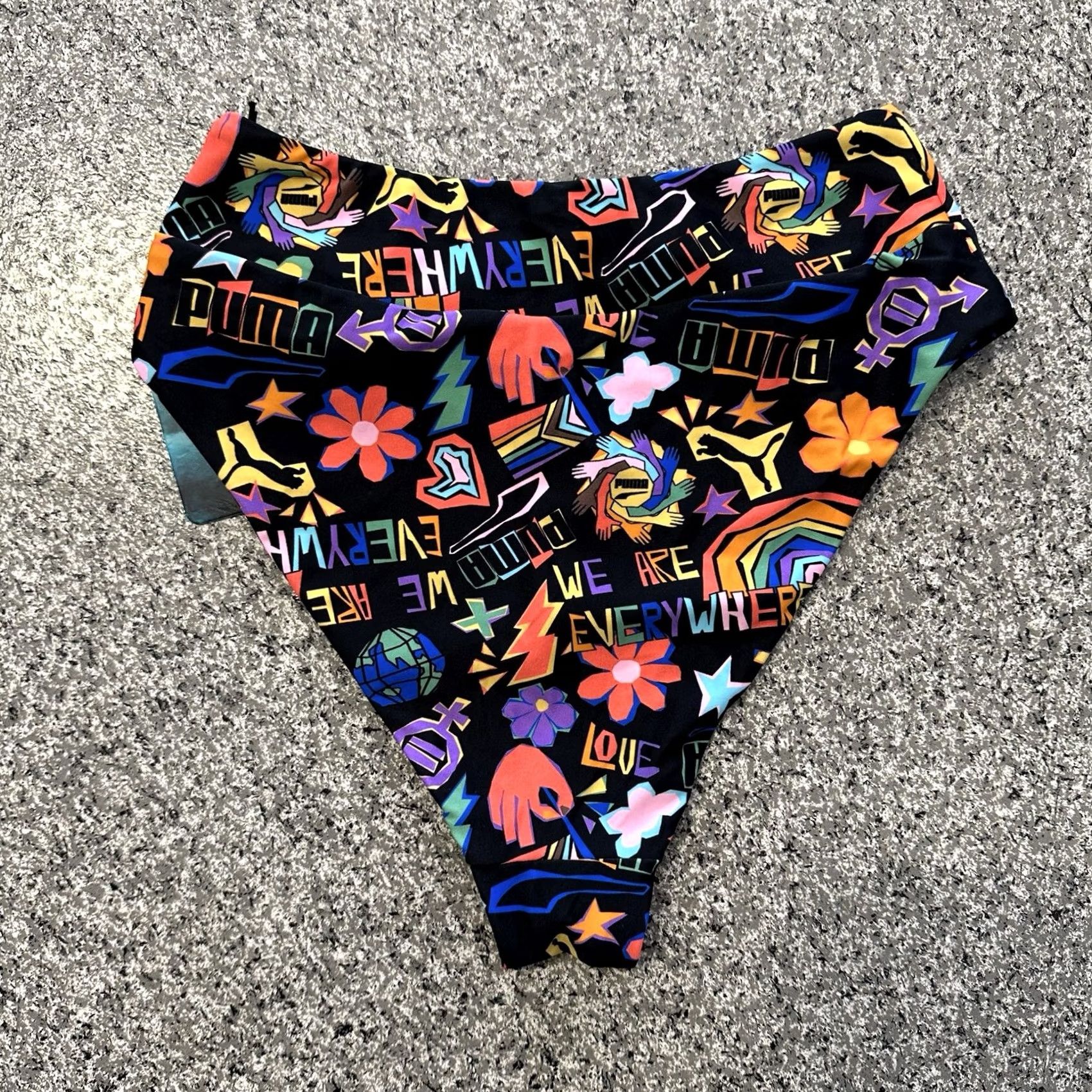 Puma PUMA Bikini Bottoms XS Womens Black Logo High Waisted AOP Pride Love Size 26" / US 2 / IT 38 - 5 Thumbnail