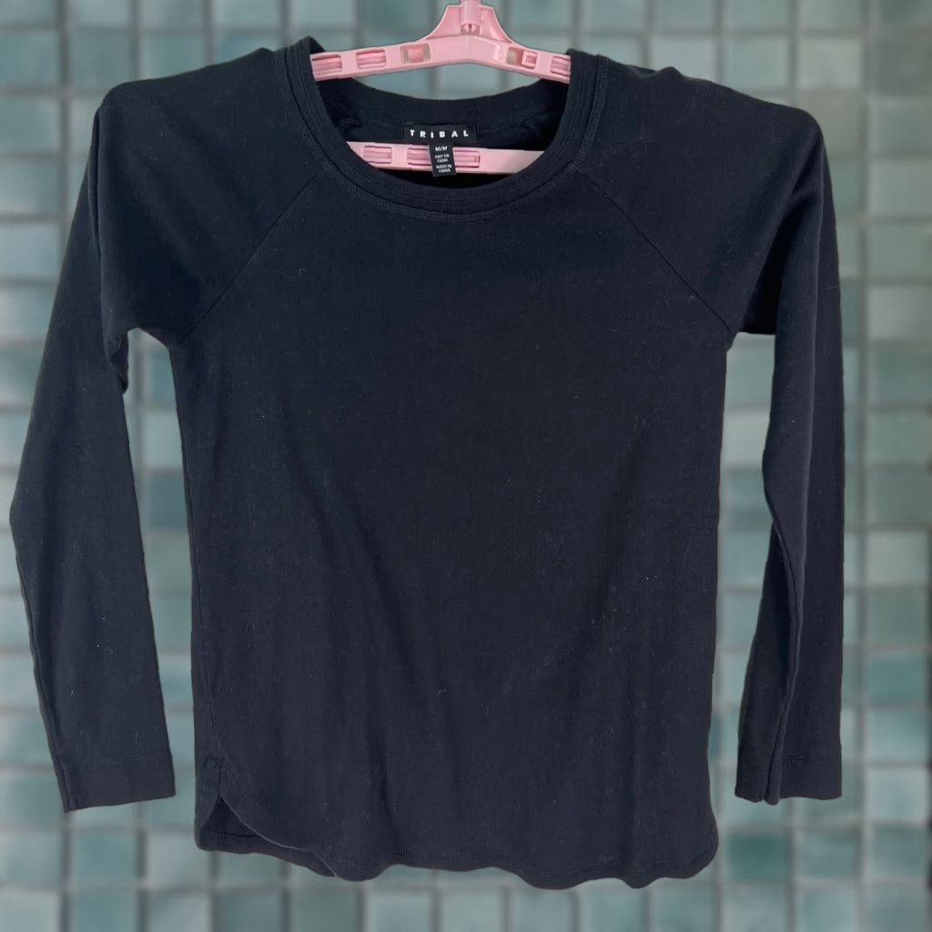 Vintage Tribal Women's Long Sleeve Crew Neck Pullover T-Shirt Black M Casual Size M / US 6-8 / IT 42-44 - 1 Thumbnail