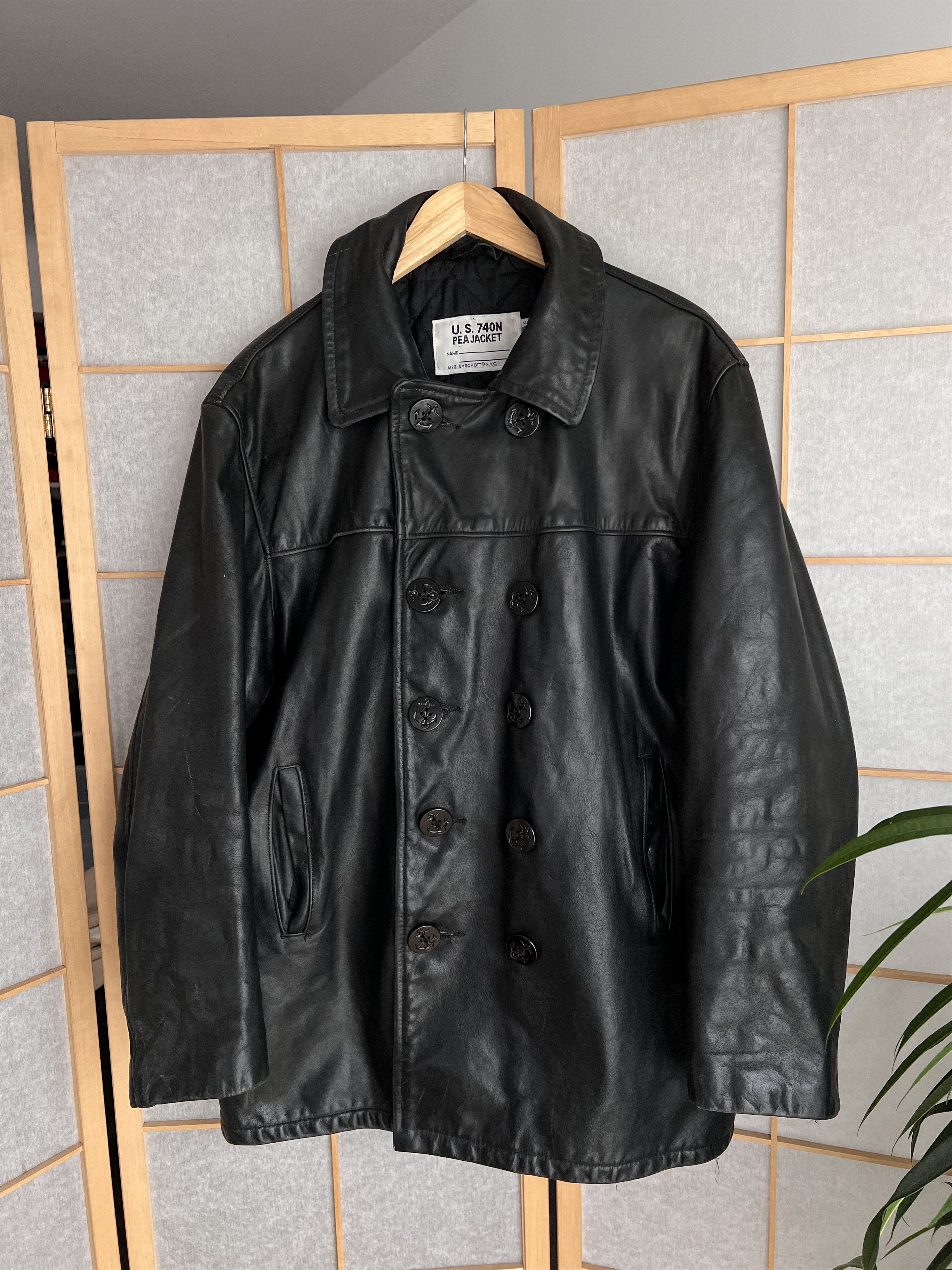 Schott Schott USA 740N PEA Jacket vintage 80s Leather rare coat Size US M / EU 48-50 / 2 - 7 Thumbnail