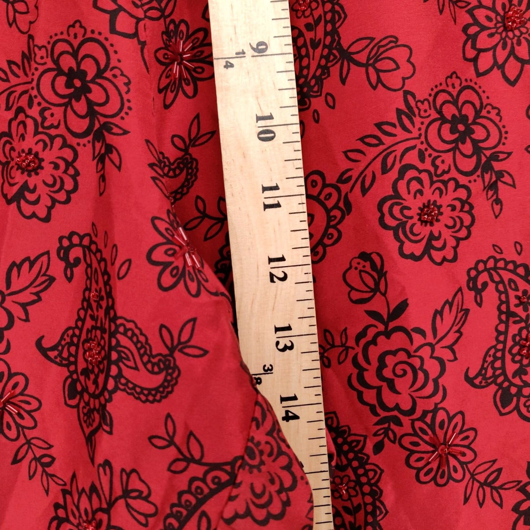Vintage Silkland Dress Pants Womens 14 Red High Rise Tapered Paisley Flat Front Silk Dress Pants Womens Red 14 Tailored Silkland Size 36" / US 14 / IT 50 - 7 Thumbnail