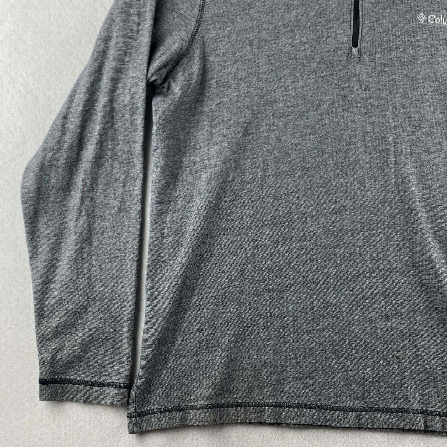Vintage Columbia Mens Sweater Gray M 1/4 Zip Pullover Long Sleeve High Neck Lightweight Cotton Polyester Logo Shirt Size US M / EU 48-50 / 2 - 4 Thumbnail