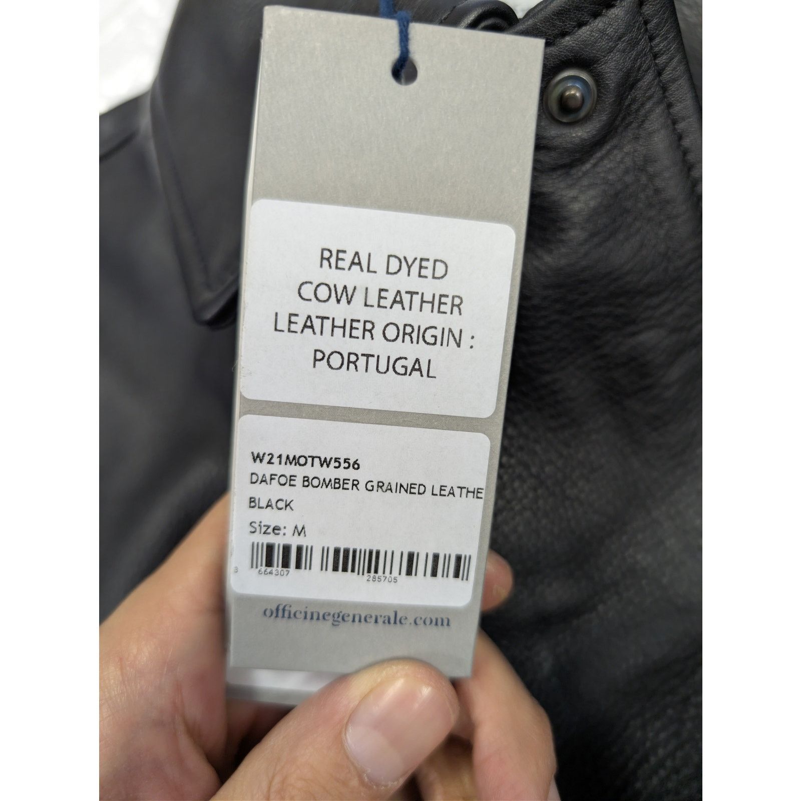 Officine Generale o1rshd1 Dafoe Bomber Grained Leather Jacket in Black Size US M / EU 48-50 / 2 - 22 Thumbnail
