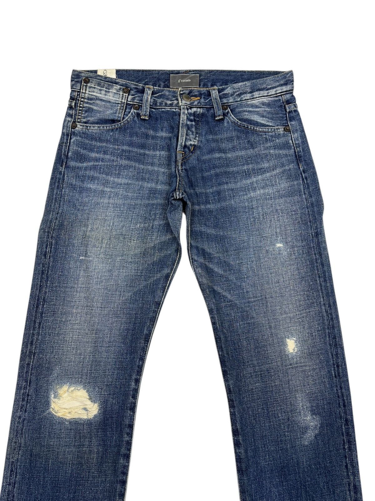 If Six Was Nine 6•Vocale Selvedge Distressed Denim Jeans Size 29" - 8 Thumbnail
