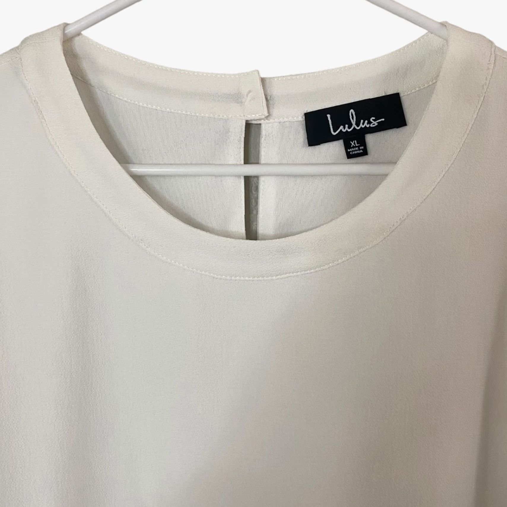 Vintage Lulu's Lisa Marie White Embroidered Top Women's XL White Lace Crochet Blouse Size XL / US 12-14 / IT 48-50 - 5 Thumbnail