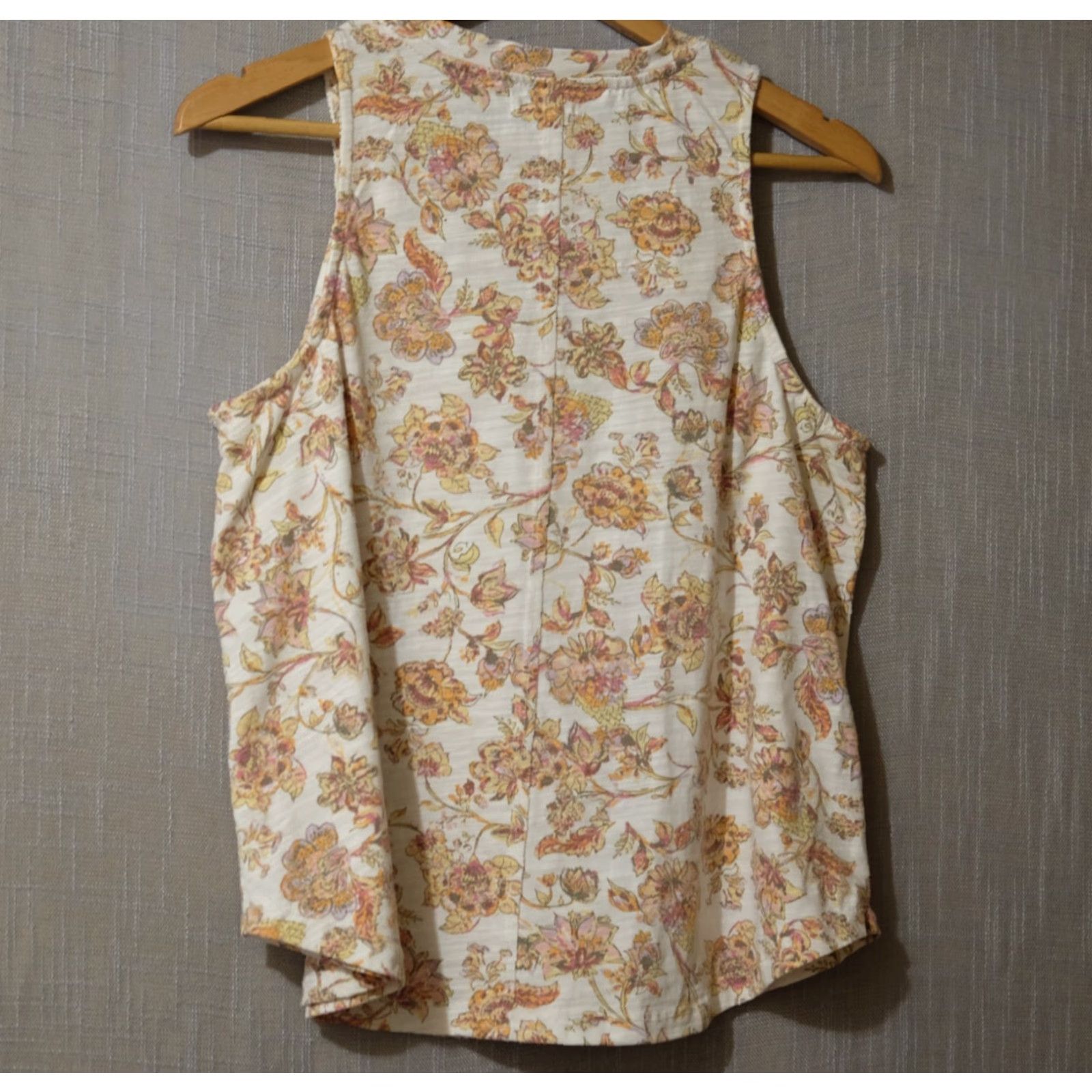 Vintage Maurices Tank Top Floral Ivory Stretch Womens L Tank Top Knit Sleeveless Crochet Neck Details Bohemian Casual Size L / US 10 / IT 46 - 4 Thumbnail