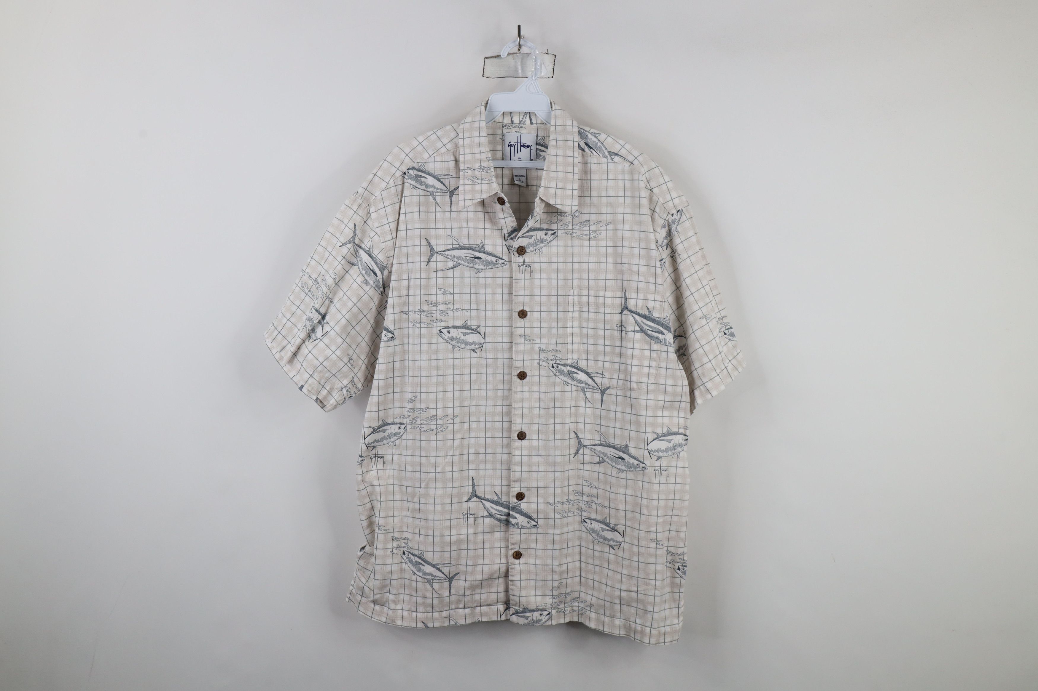 Vintage Vintage Guy Harvey Aftco Print Short Sleeve Button Shirt Size US L / EU 52-54 / 3 - 1 Thumbnail