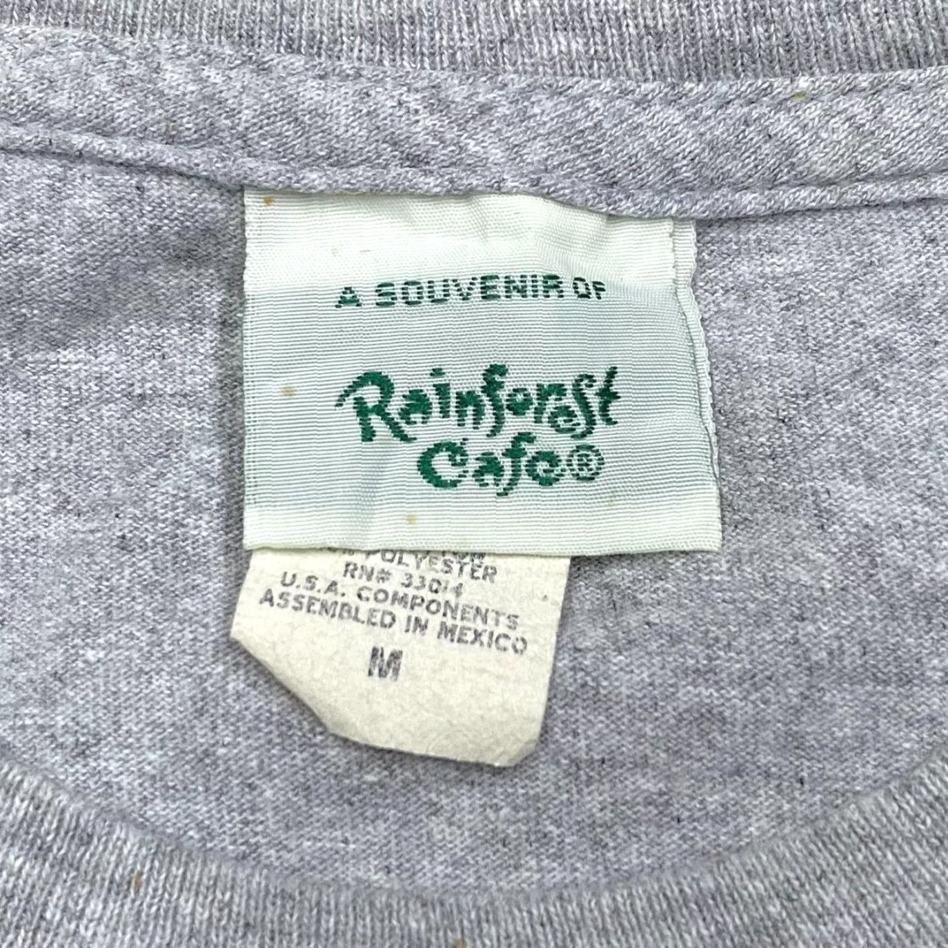 Vintage Rainforest Cafe T-Shirt “Orlando” Classic Spellout Souvenir Graphic Front Back Grey Medium Mens Size US M / EU 48-50 / 2 - 3 Thumbnail