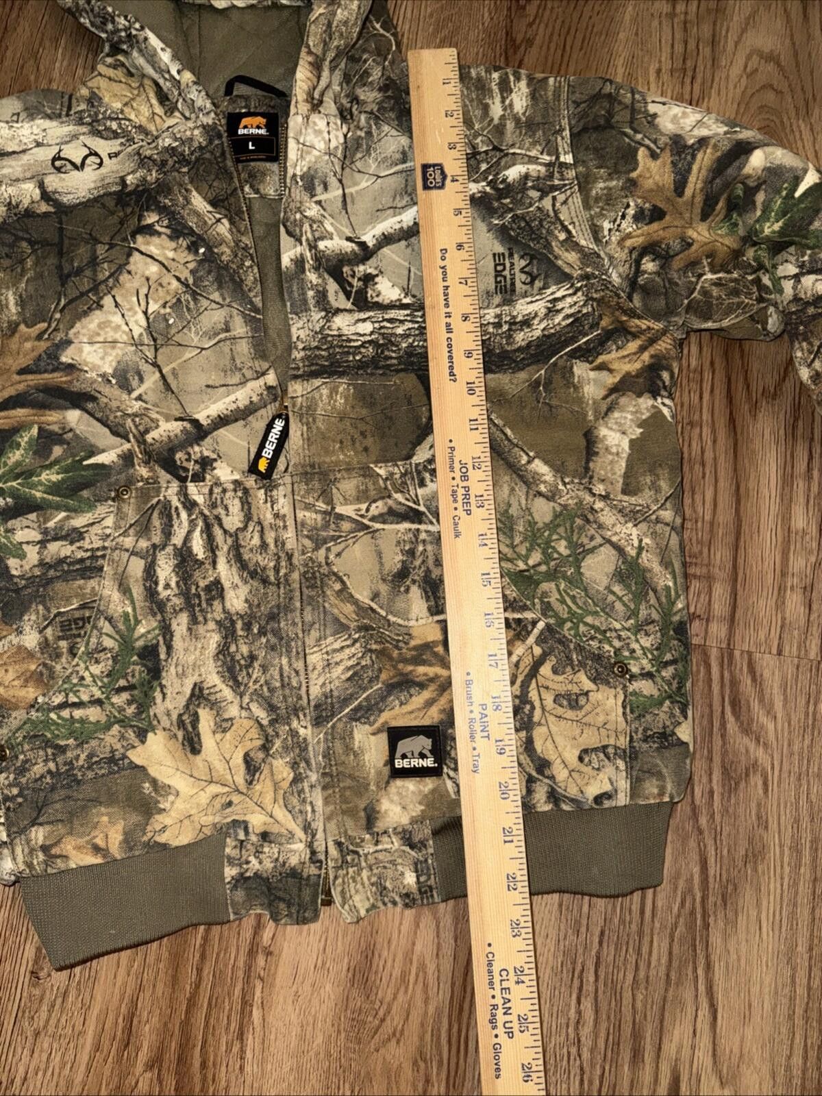 United Colors Of Benetton Berne Jacket Youth Lrg Camo Lined Zip Hunting Realtree Hood Size US L / EU 52-54 / 3 - 9 Thumbnail