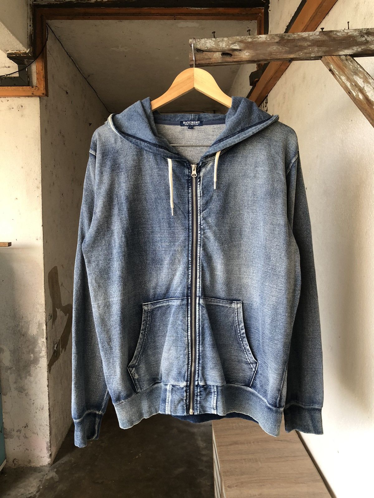 Japanese Brand Rare❗️Baycrest Faded Blue Jeans Style Sweater Hoodie Size US L / EU 52-54 / 3 - 1 Thumbnail