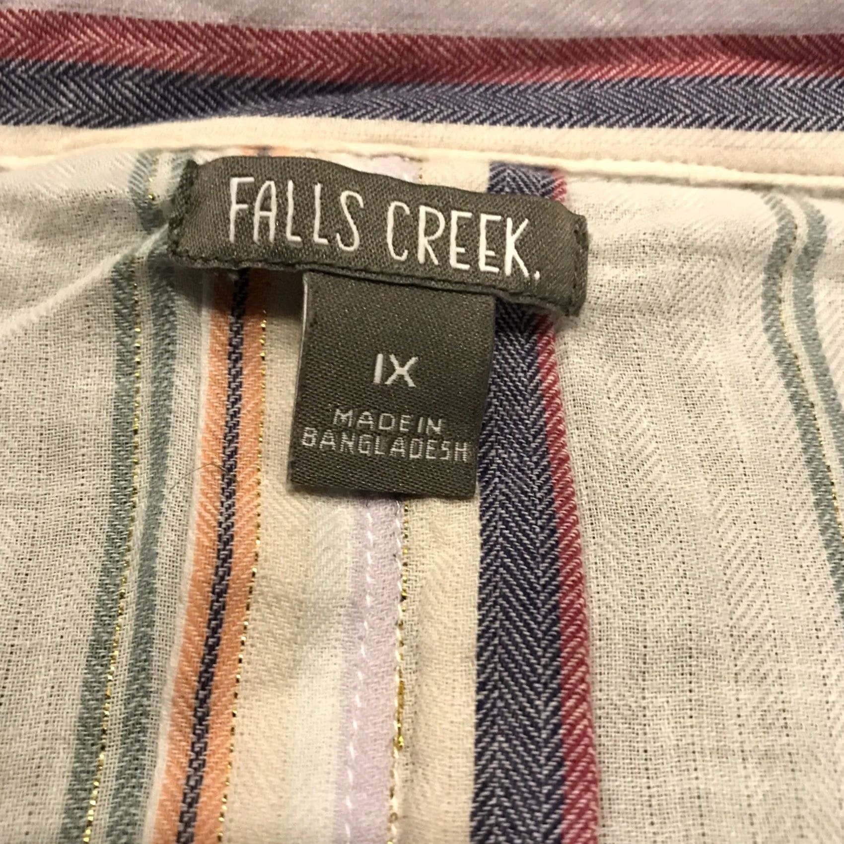 Vintage Falls Creek Shirt womens 1X stripes cotton button up b3 Size XL / US 12-14 / IT 48-50 - 2 Thumbnail