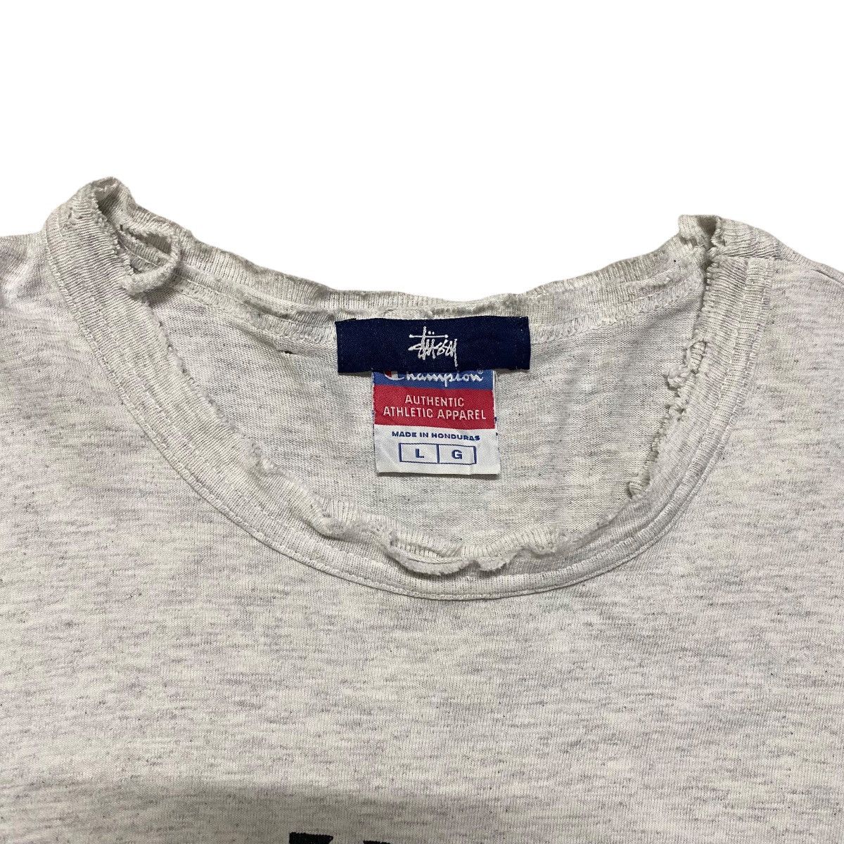 Stussy Vintage Stussy x Champion Distressed Shirt Size US L / EU 52-54 / 3 - 8 Thumbnail