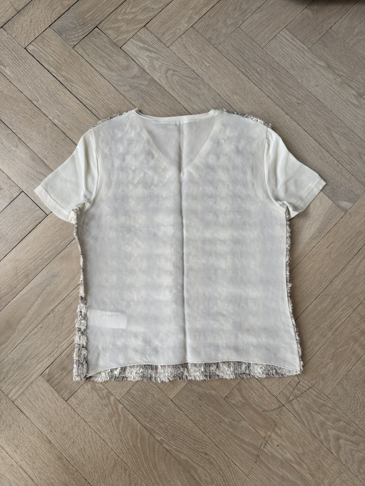 Dolce & Gabbana Dolce & Gabbana Tweed Panel Silk Blend Blouse Size S / US 4 / IT 40 - 2 Thumbnail