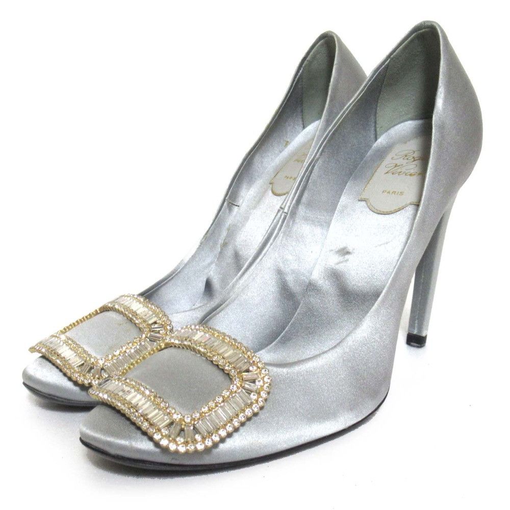 Roger Vivier Roger Vivier Roger Vivier Crystal Buckle Satin Pumps Textile Shoes DUTY FREE for USA Size ONE SIZE - 1 Thumbnail