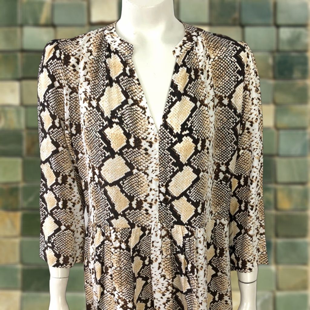 Anthropologie Maeve Anthropologie A-Line Dress Knee Length Animal All Over Print Brown MINT Size M / US 6-8 / IT 42-44 - 1 Thumbnail