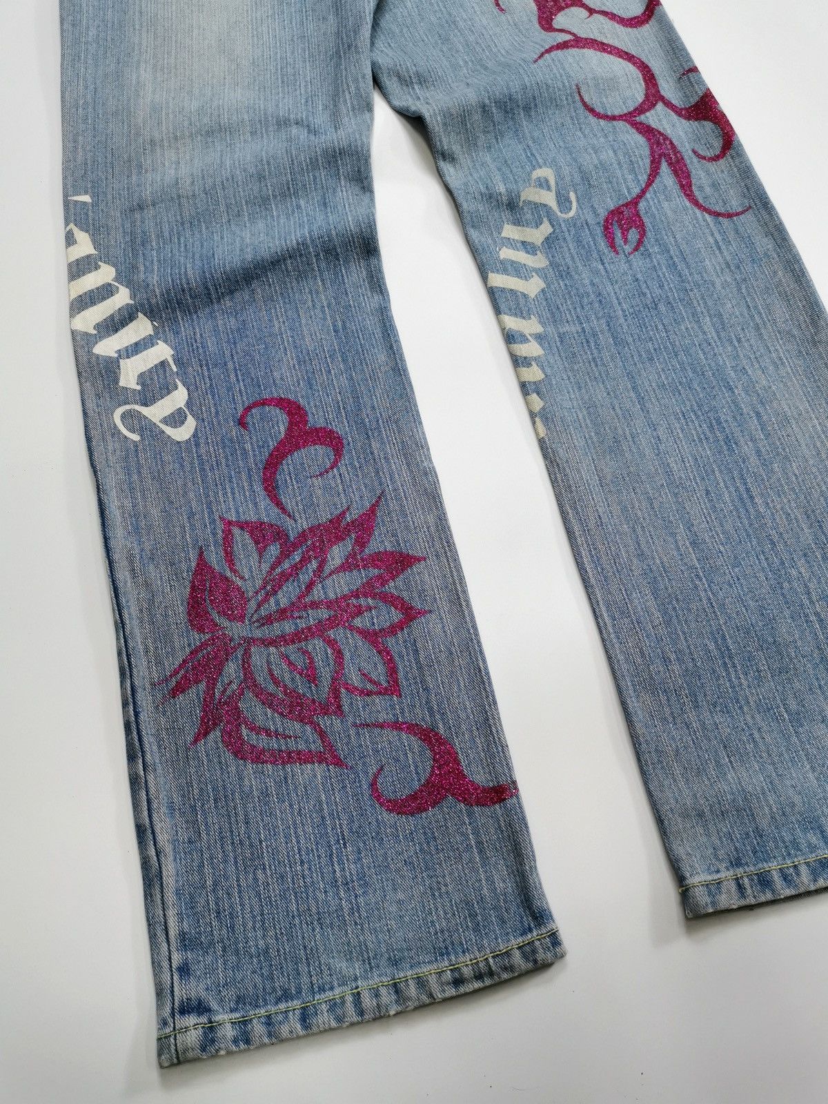 Le Grande Bleu (L.G.B.) Madonnalily Christianity Jude Bloom Prints Denim Jeans Size US 29 - 7 Thumbnail