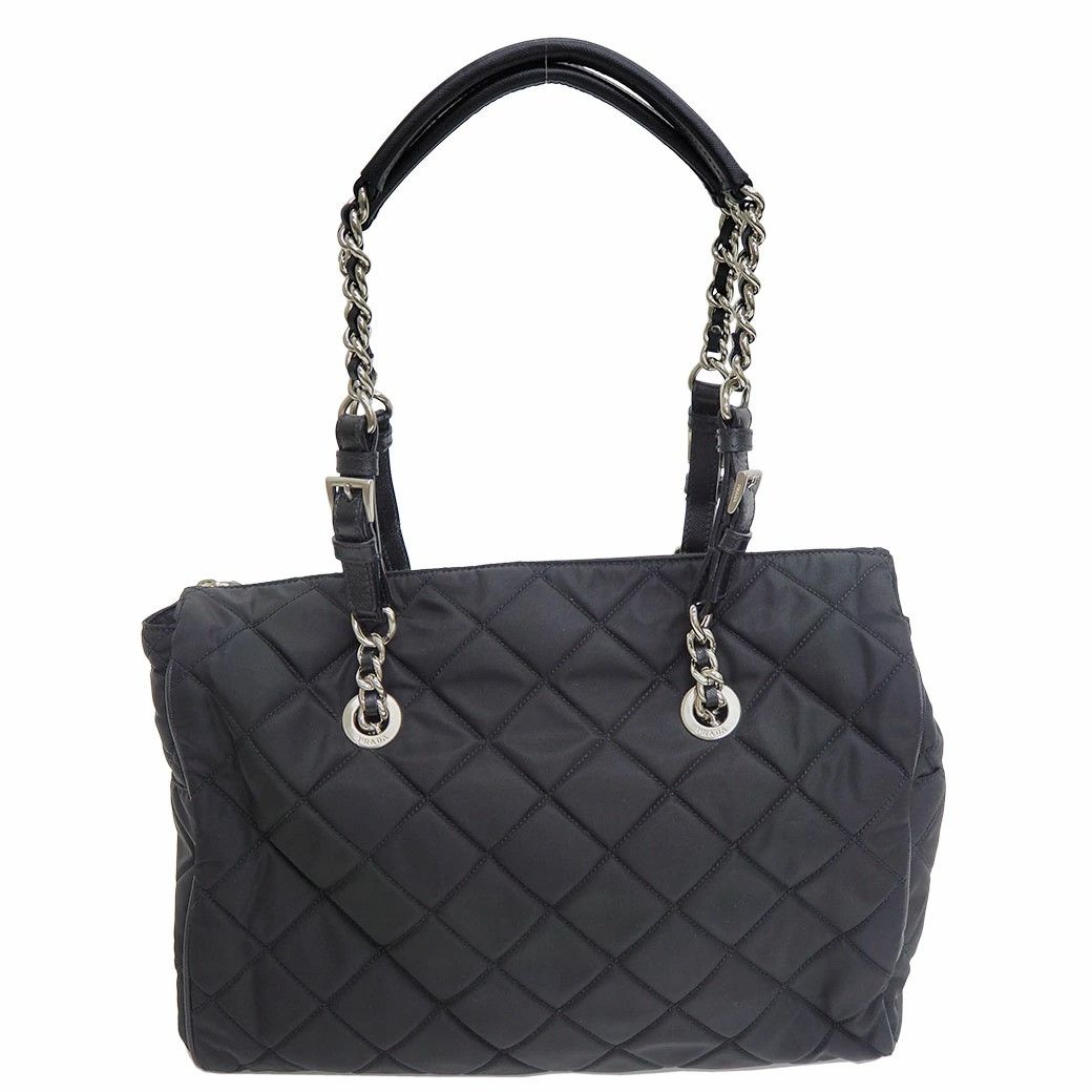 Prada Quilted Canvas Chain Shoulder Tote Bag