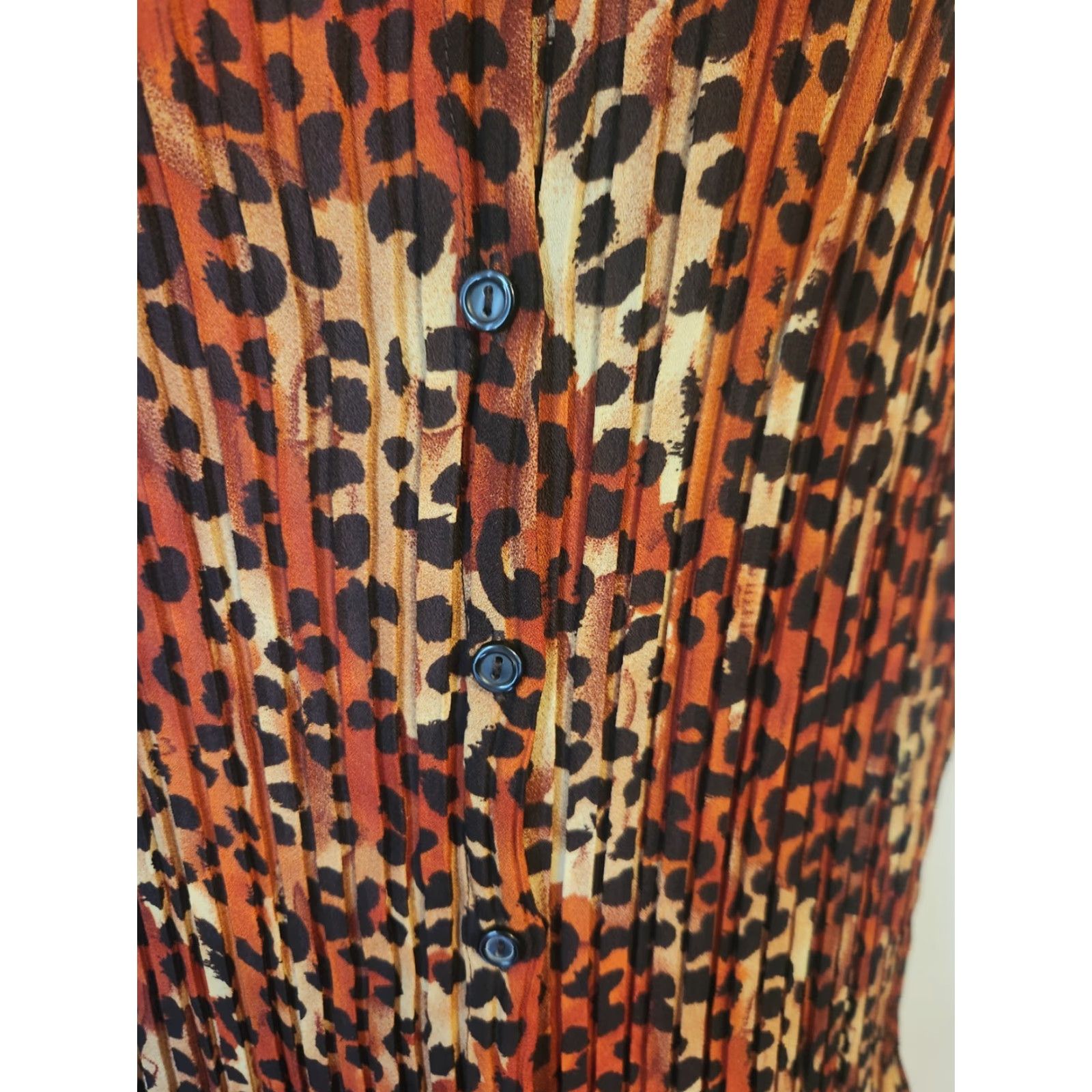 Vintage VINTAGE Studio 1940 Leopard Print Collared Sleeveless Top Shirt Button Down 22 24 Plus Size 3XL / US 20-22 - 2 Thumbnail