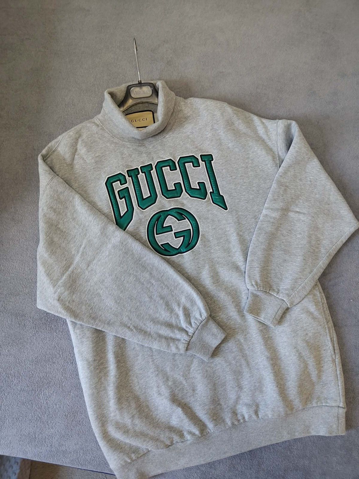 Gucci Gucci Women’s Grey Sweatshirt with Green Logo Size XS / US 0-2 / IT 36-38 - 1 Thumbnail