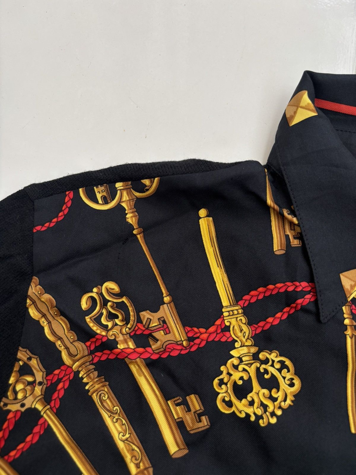 Hermes 1990s Printed Silk LS Polo Shirt Size US M / EU 48-50 / 2 - 8 Thumbnail