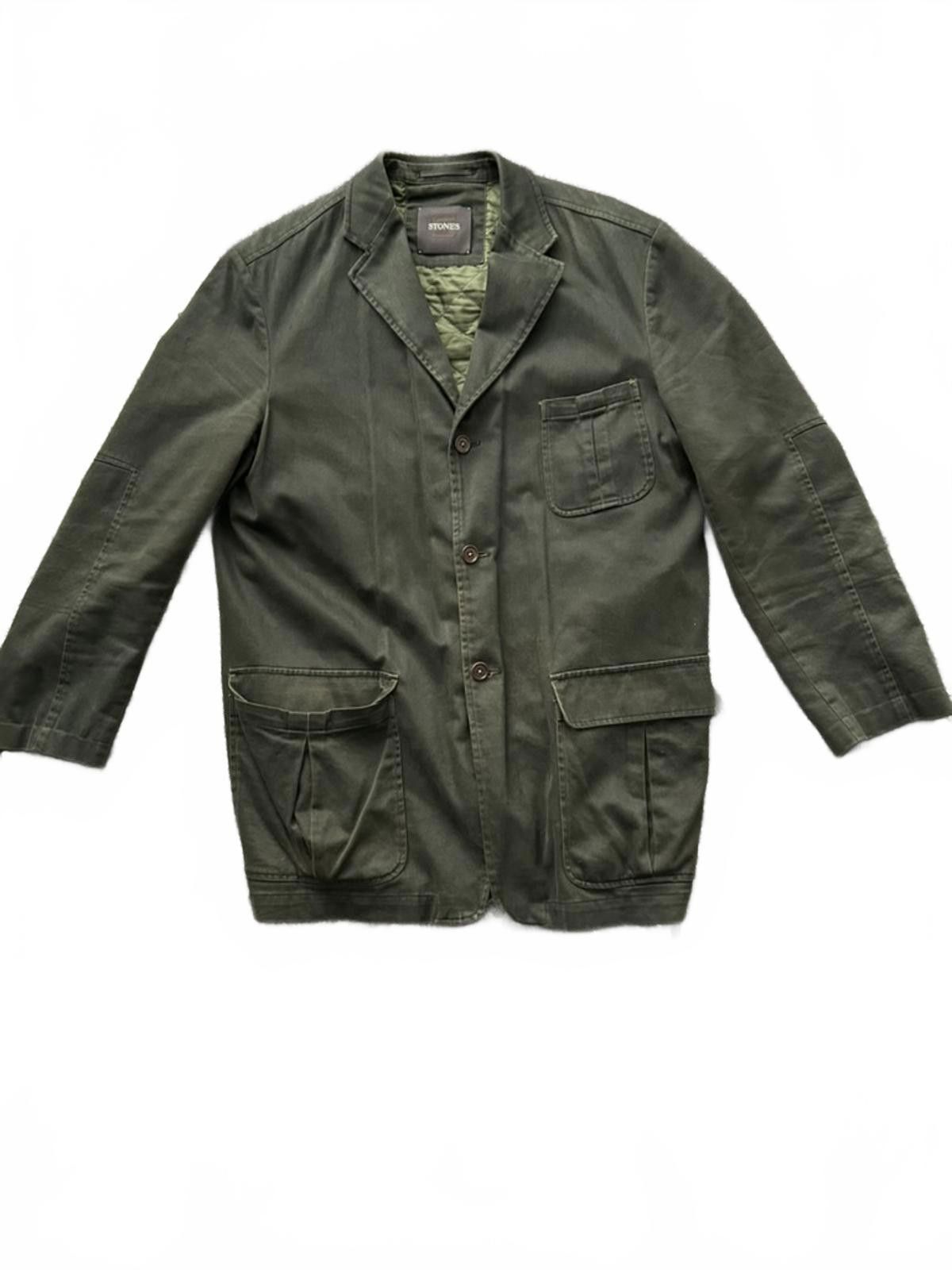Stone Island STONES Men's Olive Green Quilted Lined Blazer Jacket Size US L / EU 52-54 / 3 - 1 Thumbnail