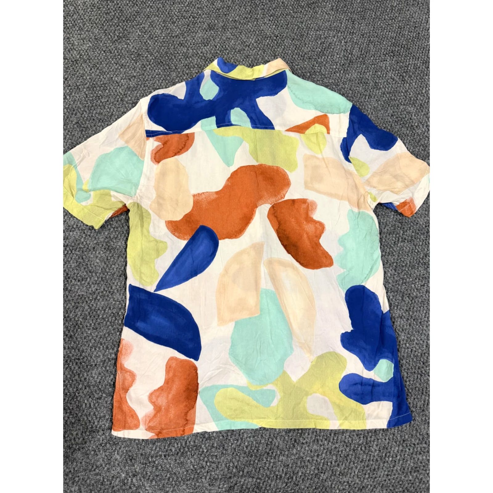Zara Zara Shirt Mens L Multicolor Abstract Print Short Sleeve Button Up Casual Regular Fit Night? Size US L / EU 52-54 / 3 - 7 Thumbnail