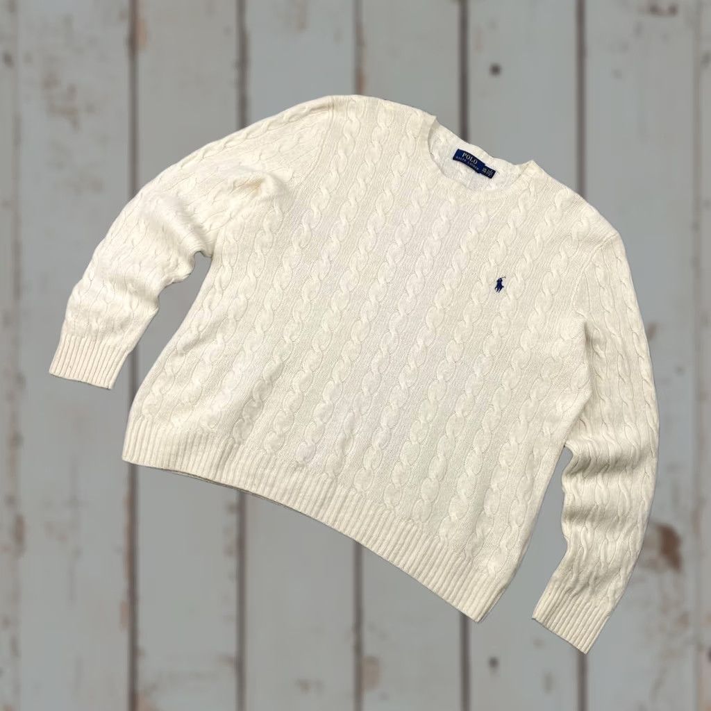 Polo Ralph Lauren Polo Ralph Lauren Sweater Men 2XL Beige Wool Cable-Knit Pullover Classic Logo Pullover Casual Long Sleeve Size US XXL / EU 58 / 5 - 1 Thumbnail