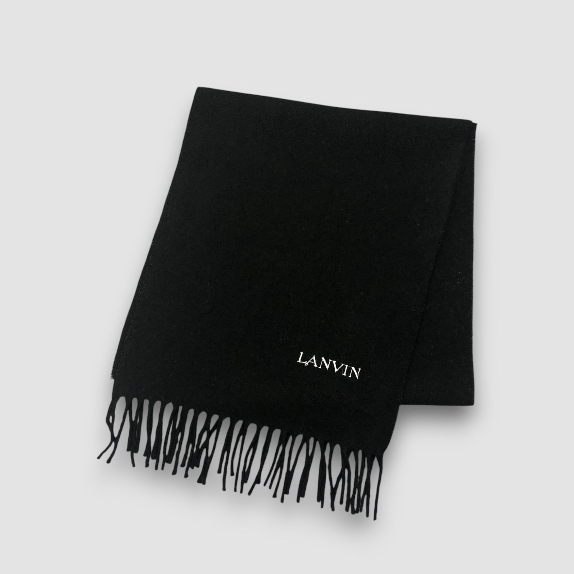 Lanvin Vintage Lanvin Scarf Muffler Wool Fringe Winter Scarves Size ONE SIZE - 3 Thumbnail