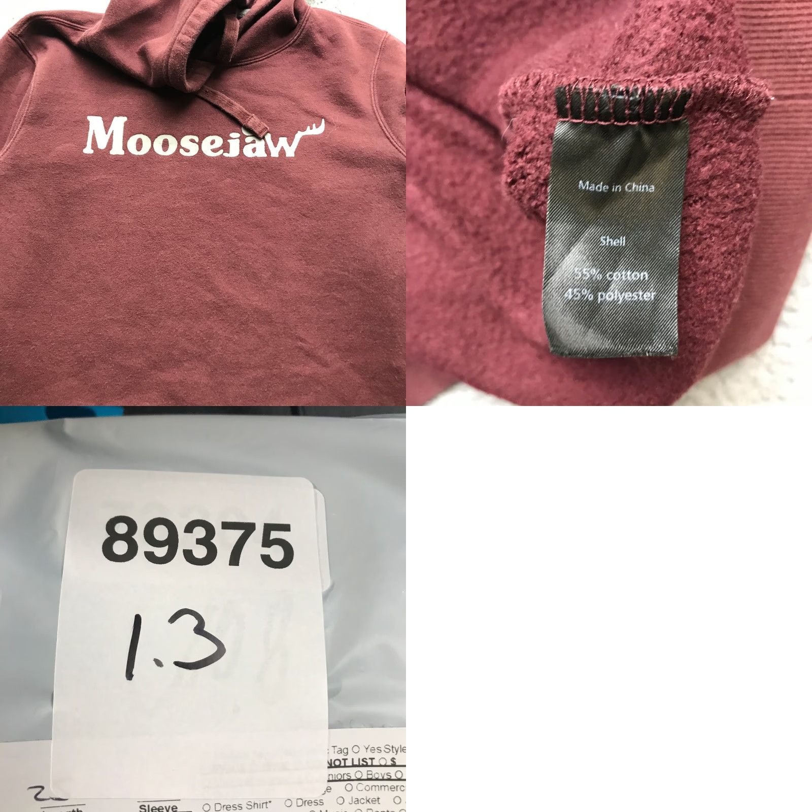 Vintage Moosejaw Mountaineering Sweatshirt Hoodie Womens Medium Drawstring Pocket Maroon Red Logo Crew Neck Pullover Size M / US 6-8 / IT 42-44 - 8 Thumbnail