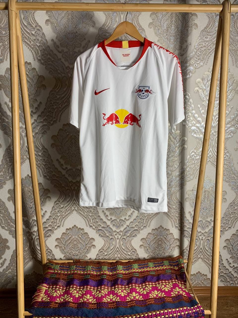 Pre-owned Nike X Soccer Jersey Vintage Nike Fc Rb Laipzig Germany Soccer Jersey Y2k Drill In White