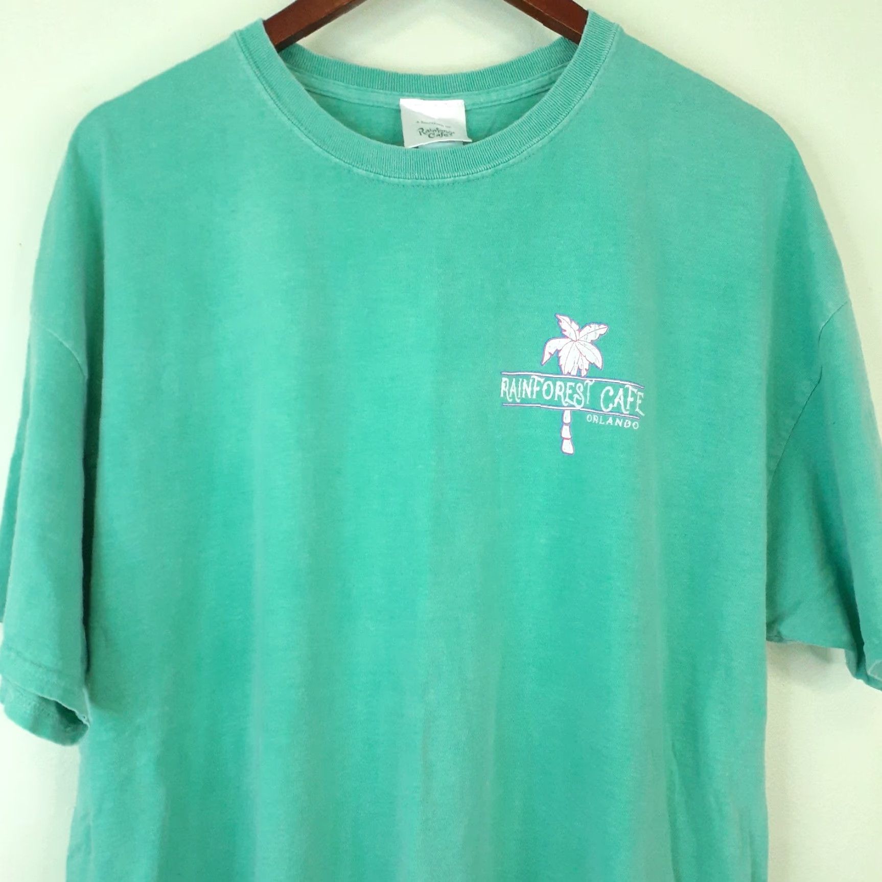 Paradise VINTAGE Rainforest Cafe Tee Shirt Short Sleeve 2XL Teal Unisex Adults Crew Neck Florida Size US XXL / EU 58 / 5 - 5 Thumbnail