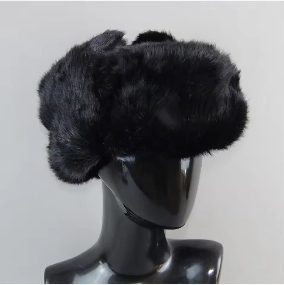 Japanese Brand Genuine Rabbit Fur Ushanka Trapper Hat Size M Size ONE SIZE - 3 Thumbnail