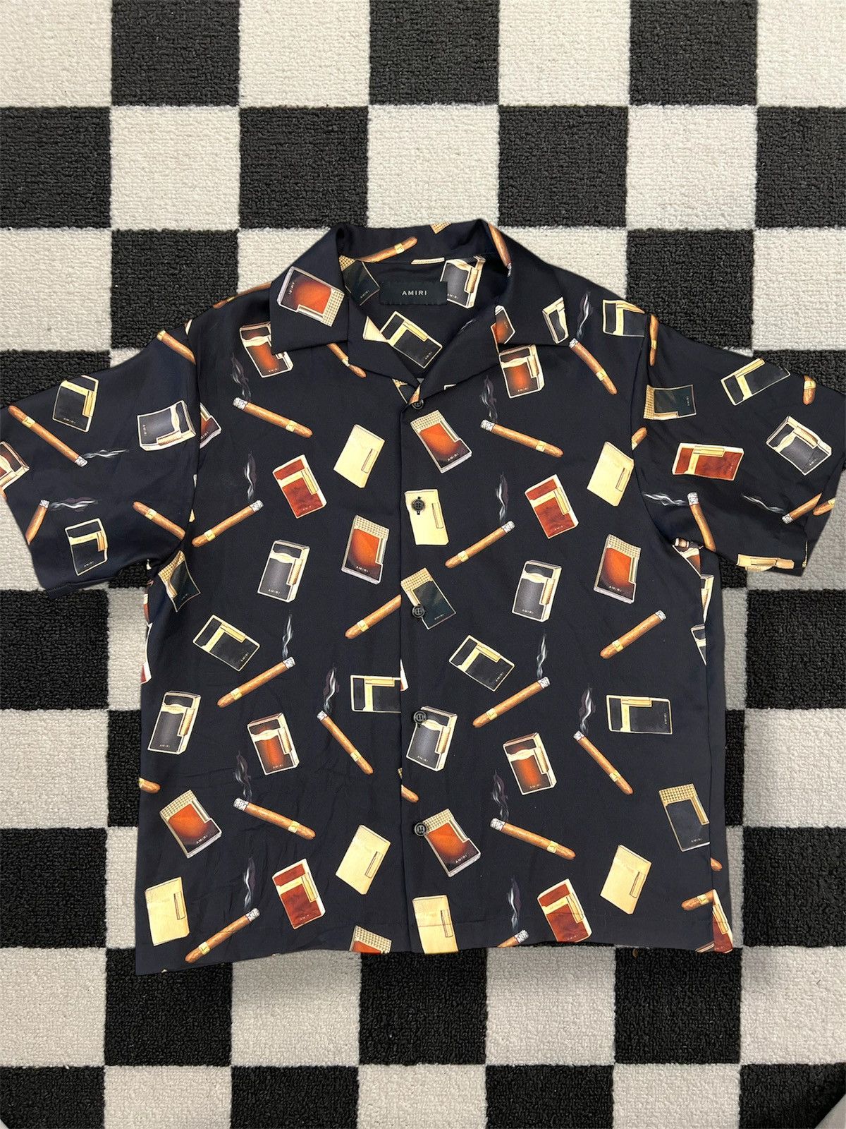 Amiri Amiri Dupont Falling Cigar Silk Print Shirt Size US S / EU 44-46 / 1 - 1 Thumbnail
