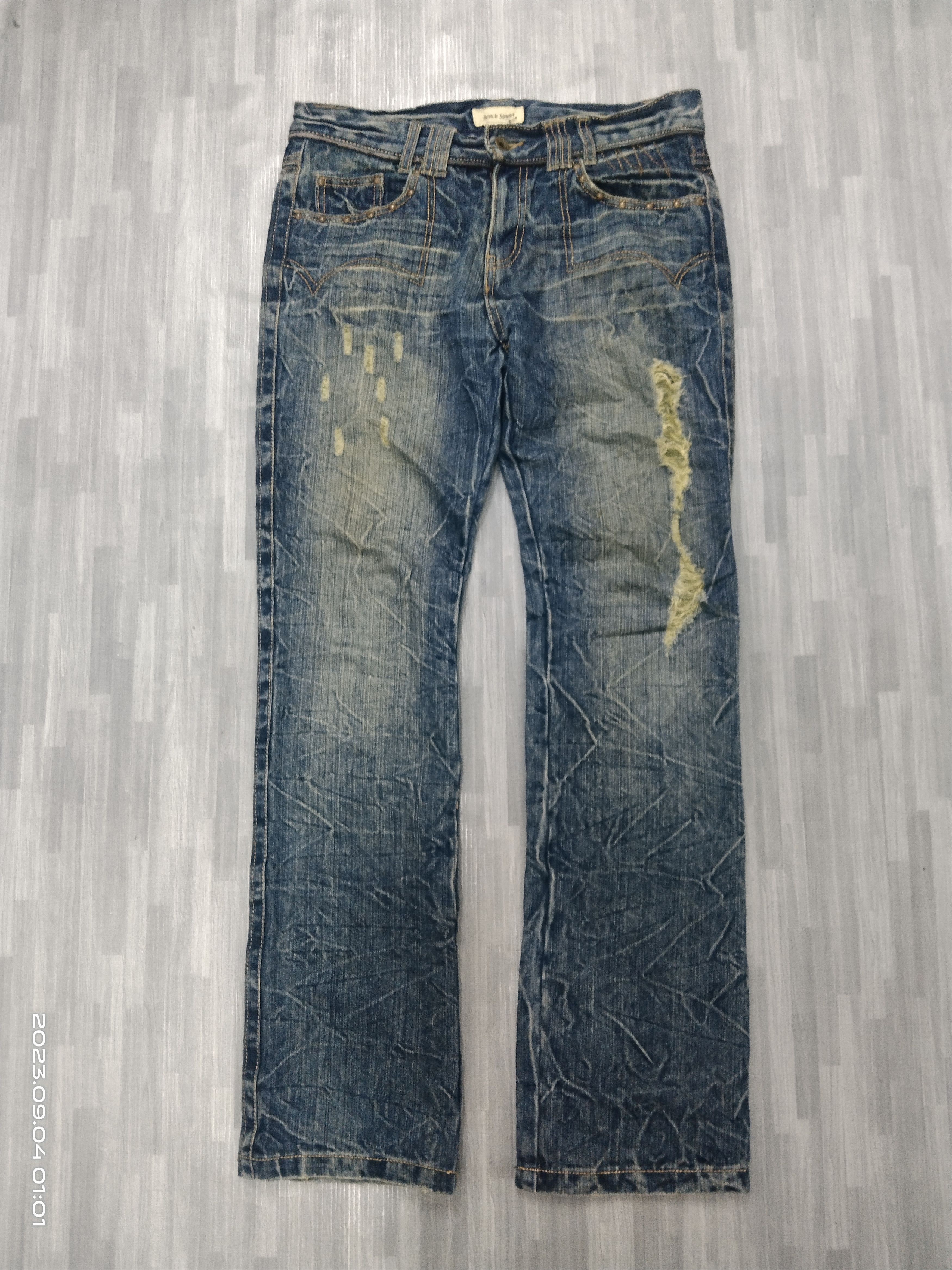 Other SiCK RIPED STUDDED POCKET BEACH SOUND DENIM PANTS Size US 31 - 2 Thumbnail