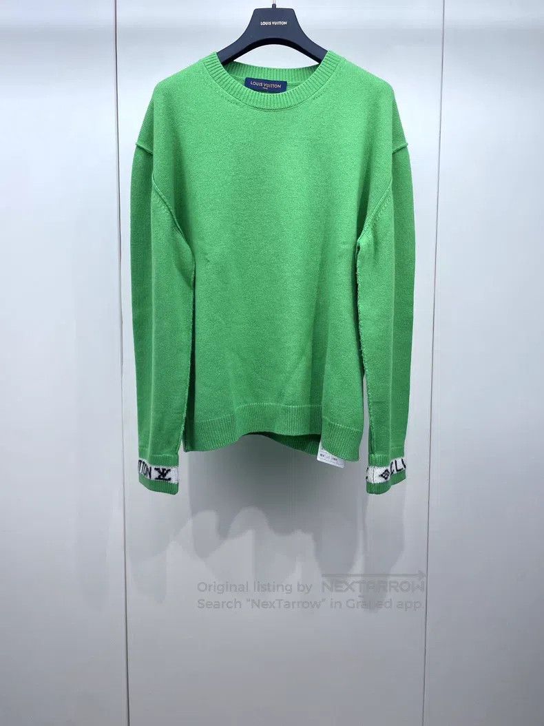 Louis Vuitton Louis Vuitton 23 Green Letter Cuff Knitted Cashmere Sweate Size US L / EU 52-54 / 3 - 1 Thumbnail