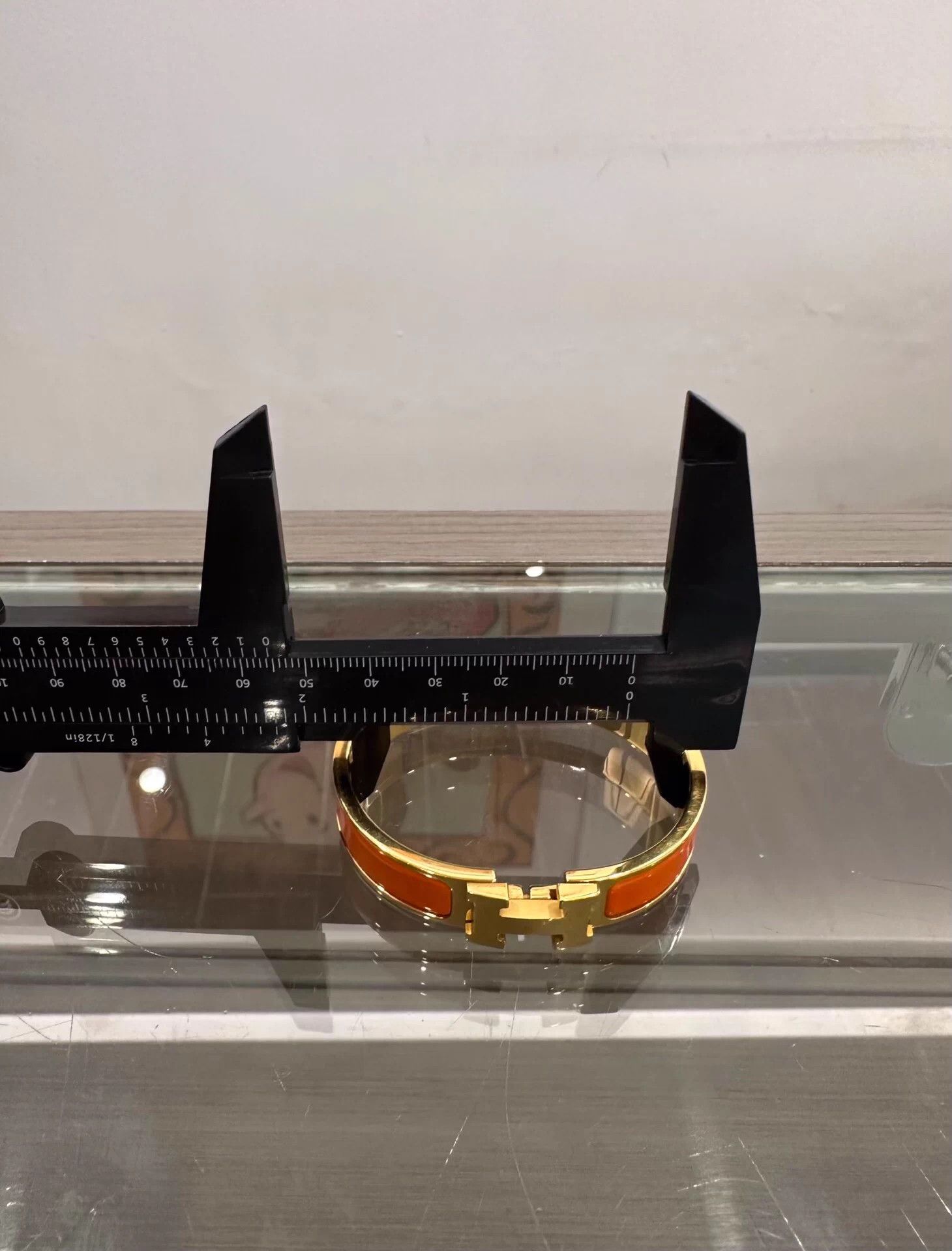 Hermes Hermes Clic H Orange Enamel Gold H Bracelet PM Size ONE SIZE - 8 Thumbnail