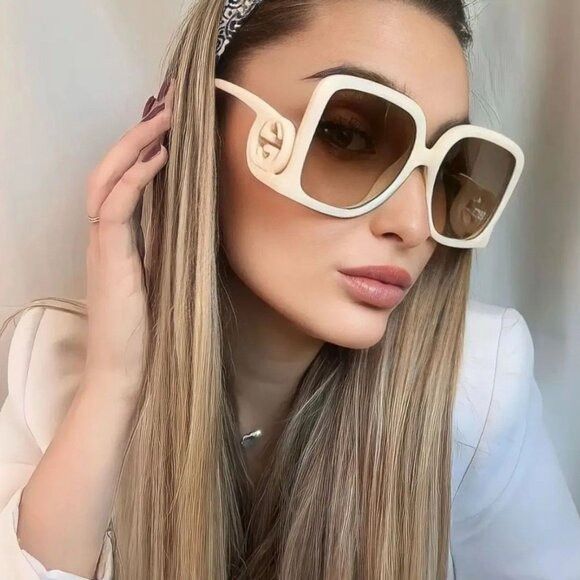 Gucci 🕶️ New Gucci GG1326S 009 Sunglasses - Ivory Frame Size ONE SIZE - 3 Thumbnail