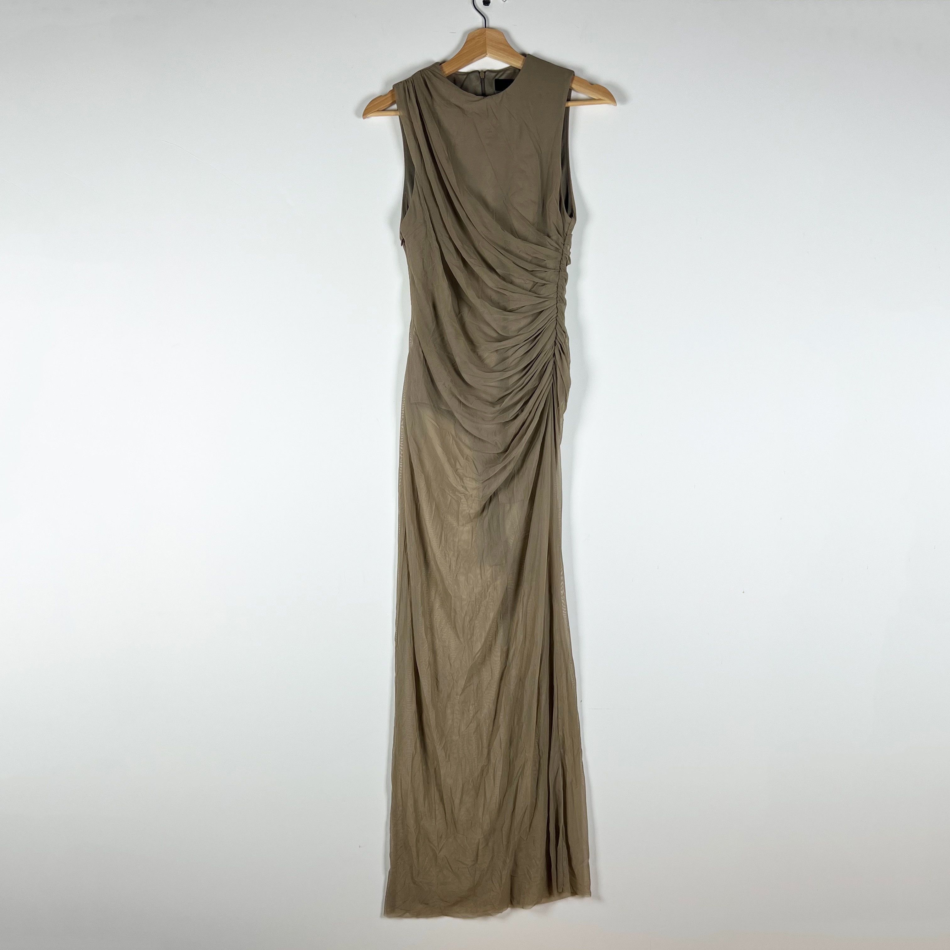 Zara Zara One Shoulder Midi Dress Womens XS Chartreuse Green | Grailed