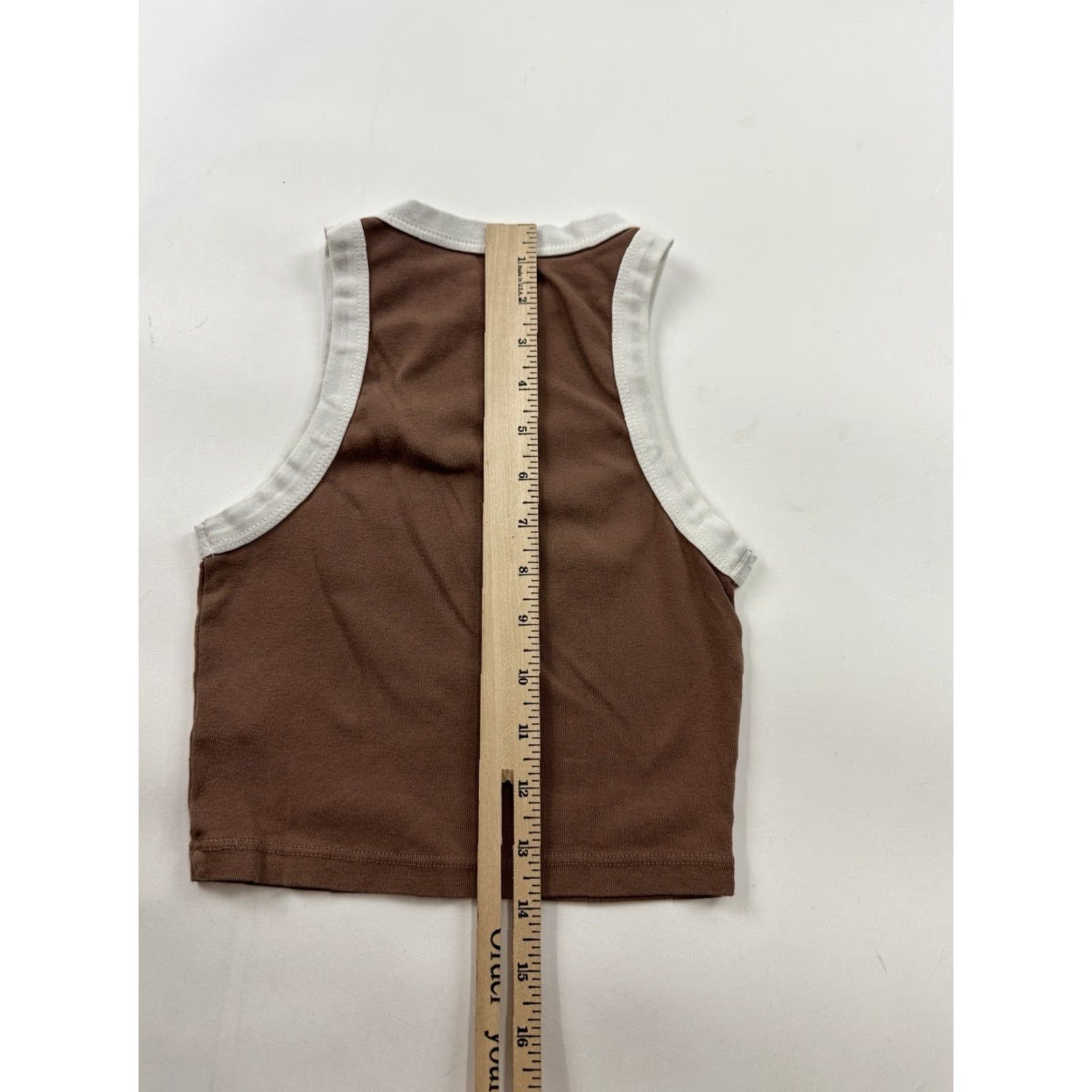 Vintage FULL TILT Shirt Womens XS Brown Ringer Tank Top Balance Graphic Cropped Size XS / US 0-2 / IT 36-38 - 5 Thumbnail