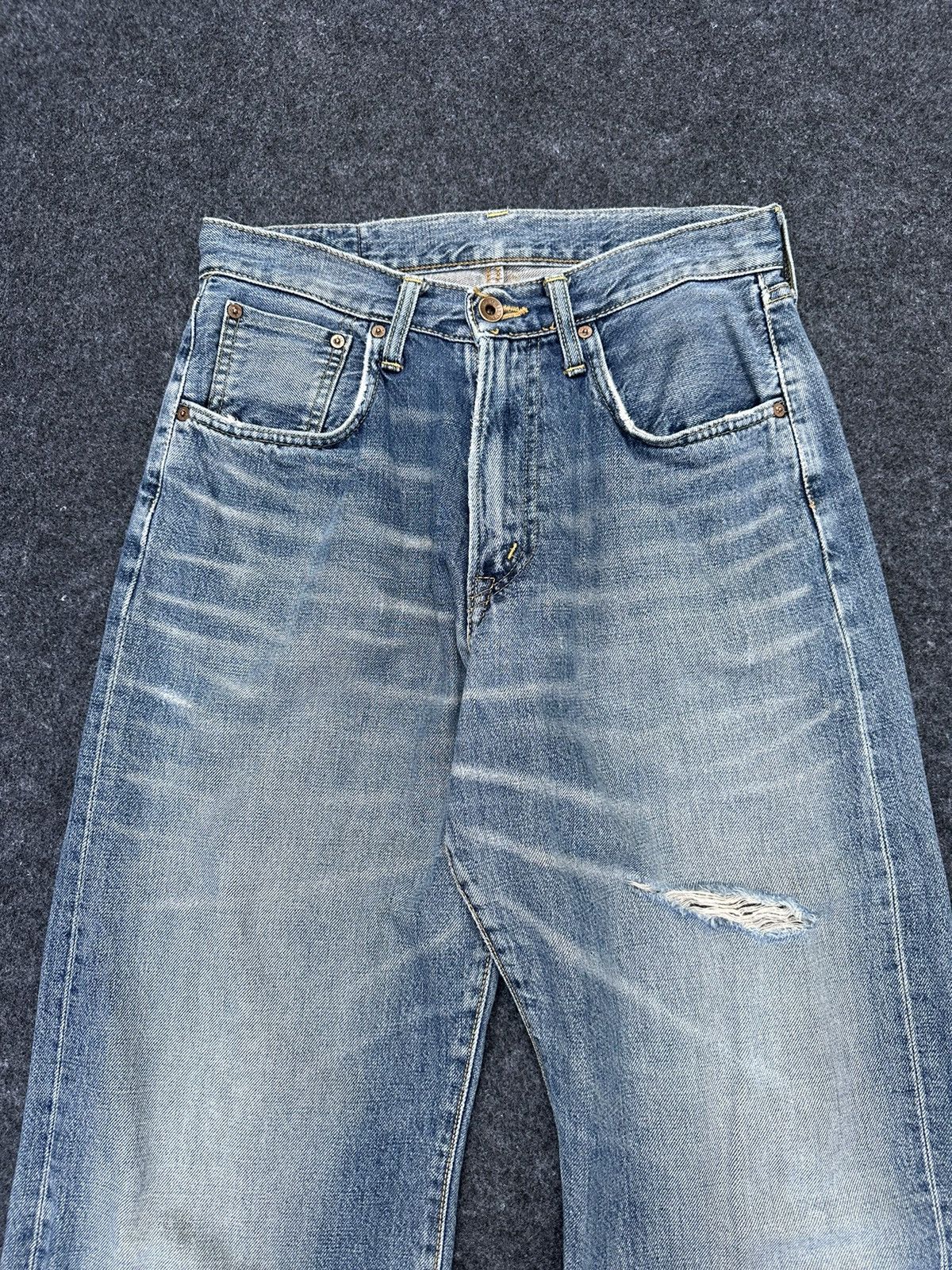 Edwin Vintage Edwin 505 Selvedge Faded Washed Denim 29x31 D9 Size US 29 - 2 Thumbnail