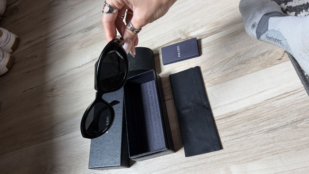 Prada Prada Sunglasses Polished Black SPR 26Z 16K-08Z with Case Size ONE SIZE - 6 Thumbnail