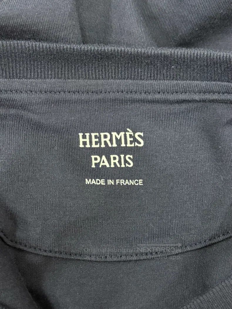 Hermes Hermes Navy blue pocket embroidered T-shirt Size XXS / US 00 / IT 34 - 4 Thumbnail